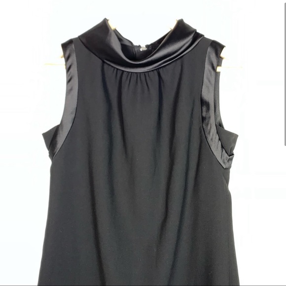 Vera Wang Simply Black Tuxedo Midi Short Wednesday Movie Addams Dress High Neck - Picture 3 of 5